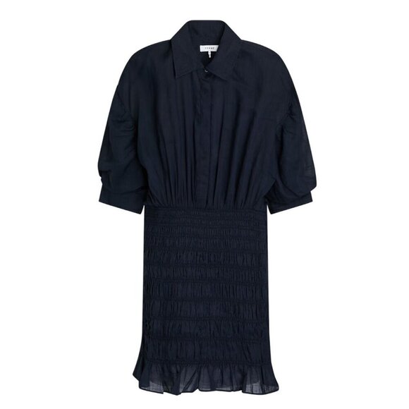 Frame Chic Luxury Mini Dress 16 Blue Neutral Modern Sexy Preppy Old Money Edgy - Picture 2 of 16